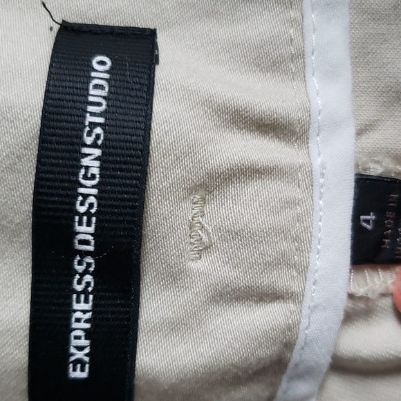 Express Design Studio Tan Cuffed Leg Stretch Shorts Women's Size 4, 30" Waist - Picture 5 of 6